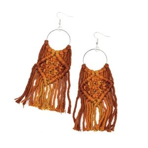 Brown Macrame Earrings